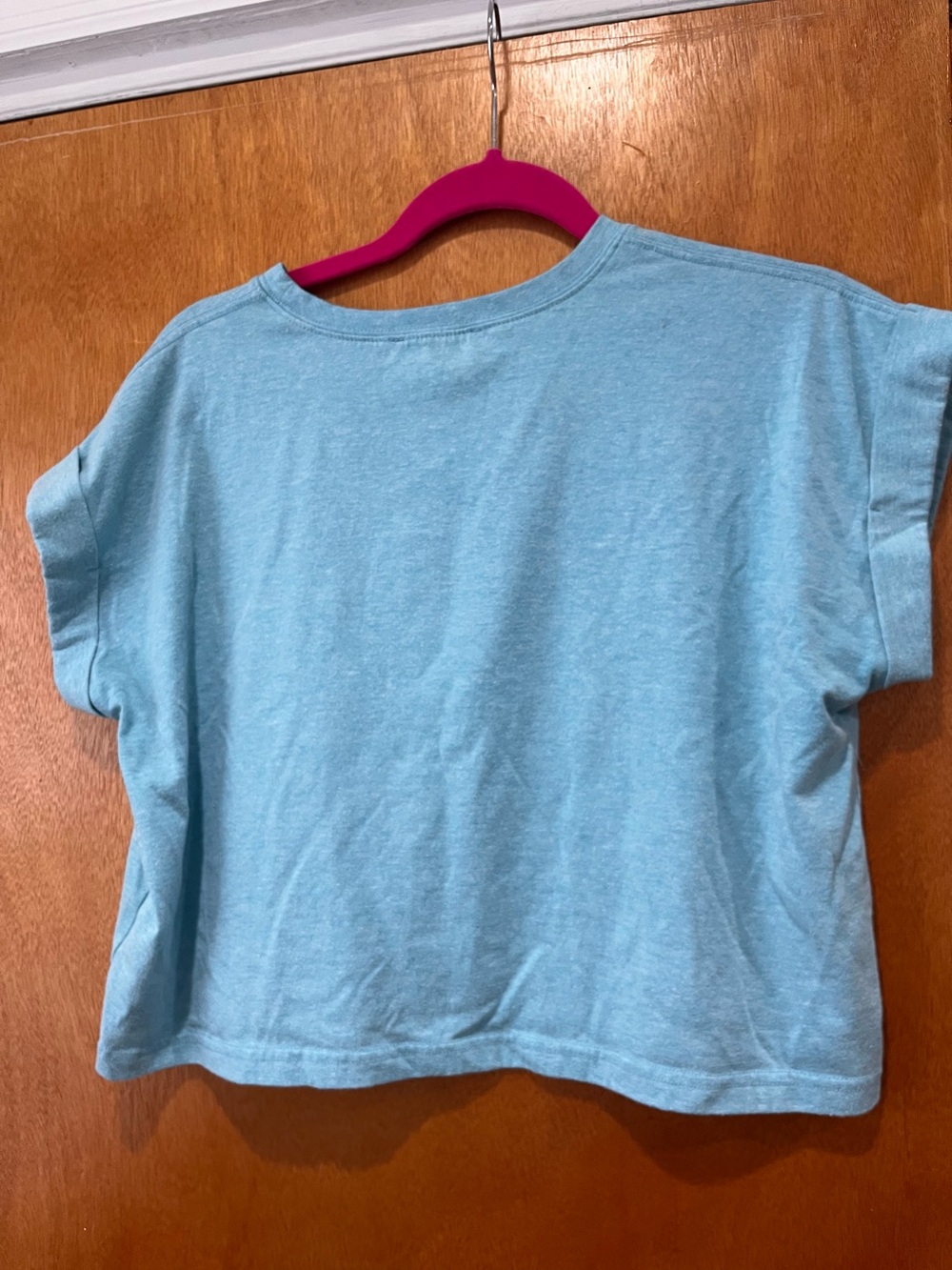 ZENANA Light Blue Short Sleeve Crop Tee